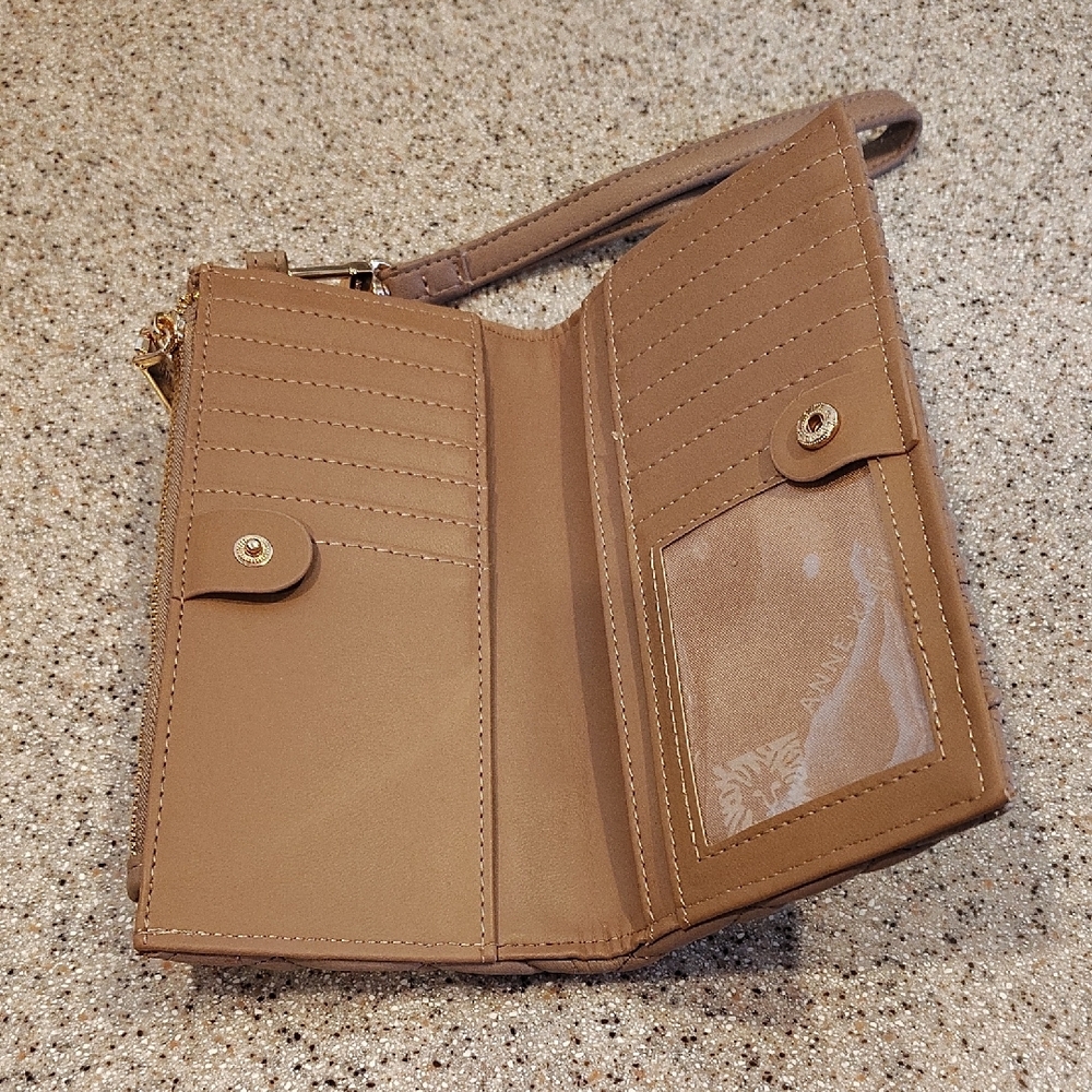Anne Klein Taupe Quilted Wristlet - Picture 3 of 4